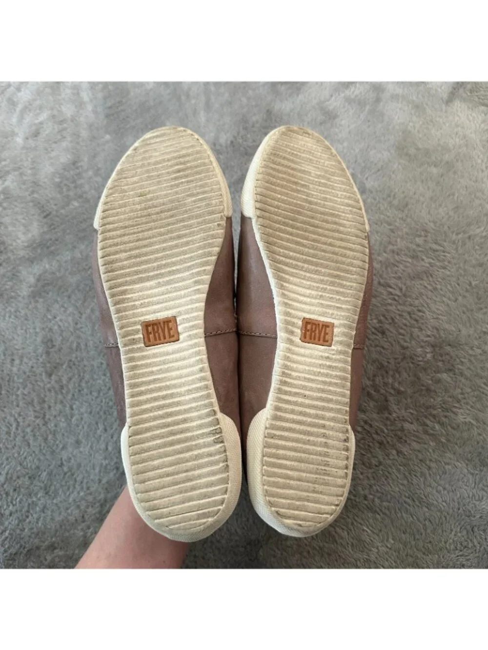 Frye Melanie Slip On Shoes Loafers Women's size 9.5 Gray Leather Flats